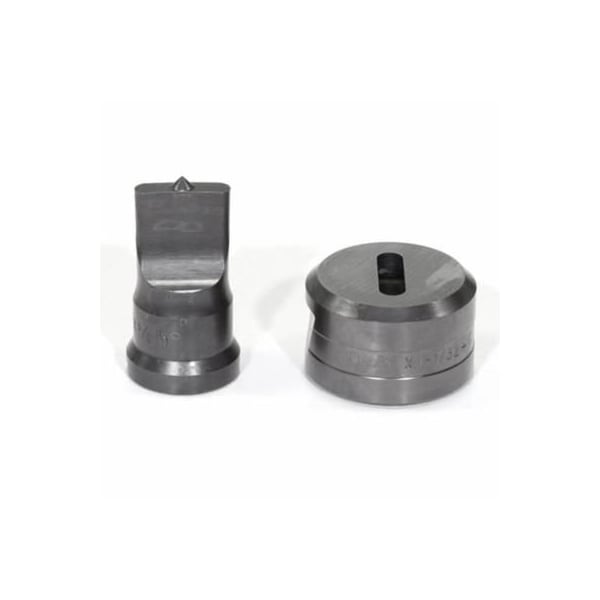 Edwards Punch And Die Set, Oblong, 14 X 1 In Punch, 932 X 1132 In Die Sizes Included, 2 Piece, For Use - PDOB1/4X1