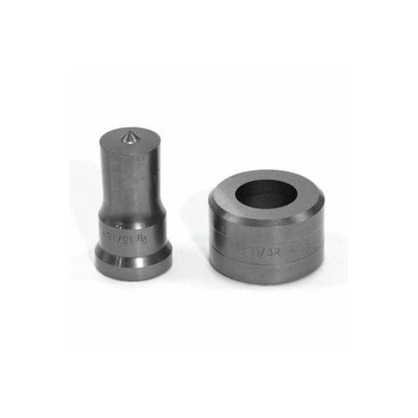 Edwards Punch And Die Set, Round, 1516 In Punch, 3132 In Die Sizes Included, 2 Piece, For Use With - PD15/16