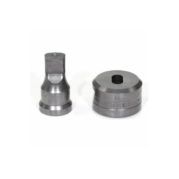 Edwards Punch And Die Set, Oblong, 38 X 34 In Punch, 1332 X 2532 In Die Sizes Included, 2 Piece, For - PDOB3/8X3/4