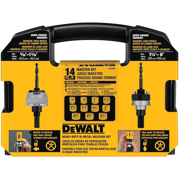 DEWALT, 3 5/8 in Saw Dia., 2 7/16 in Max. Cutting Dp, Hole Saw - 797F64