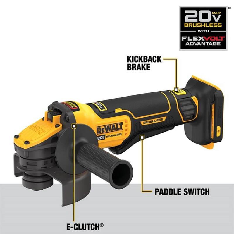 Juego combo DEWALT 20V MAX Inalámbrico Taladro/Destornillador con Motor sin Escobillas y Amoladora de Ángulo de 4.5 a 5 pulgadas con FLEXVOLT y 20V - DCK2100D1T1W416.