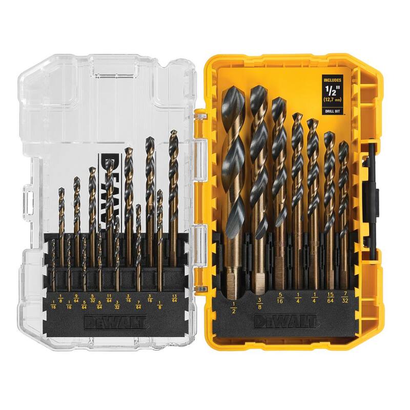 DEWALT 20V MAX Juego de Combo de Taladro/Atornillador inalámbrico sin escobillas con martillo con FLEXVOLT y juego de brocas negras y doradas (21 piezas) - DCK2100D1TW1181