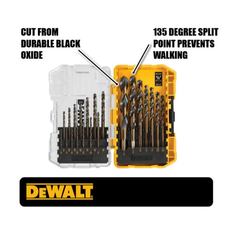 DEWALT 20V MAX Juego de Combo de Taladro/Atornillador inalámbrico sin escobillas con martillo con FLEXVOLT y juego de brocas negras y doradas (21 piezas) - DCK2100D1TW1181