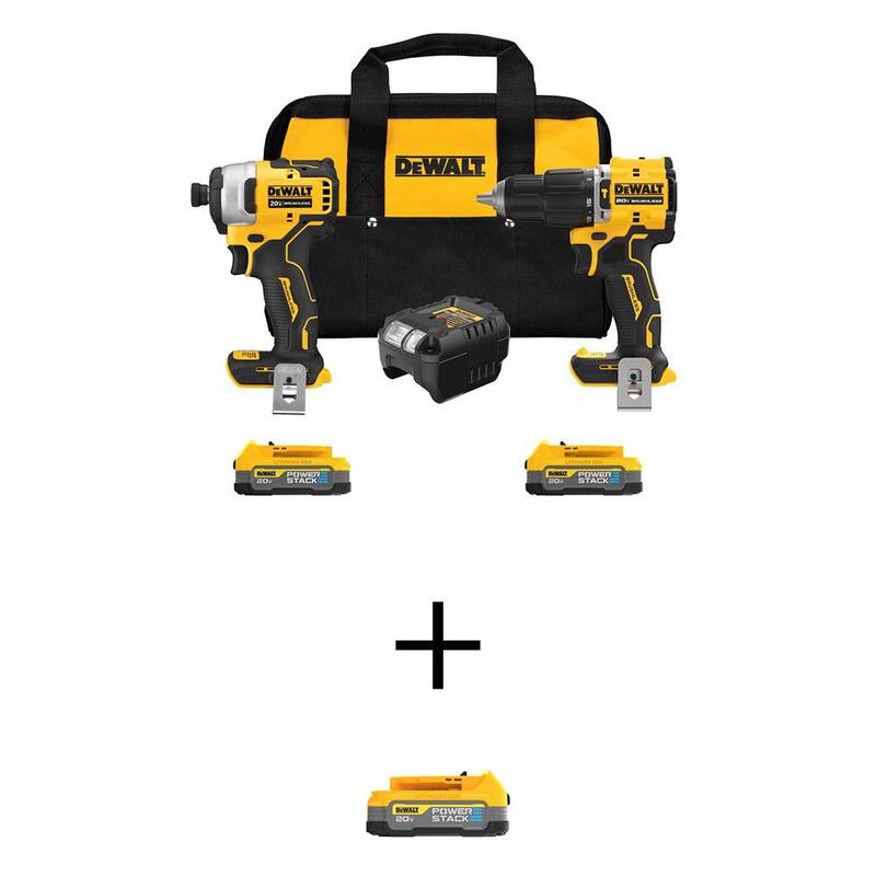 Kit de combinación inalámbrico DEWALT 20V MAX de 2 herramientas con (3) baterías POWERSTACK de 1.7Ah y cargador - DCK226E2WCBP034