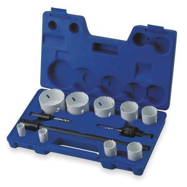 Westward Hole Saw Kit, Bimetal, 3/4 To 2.5 In, 12 Pc - 1VXK3