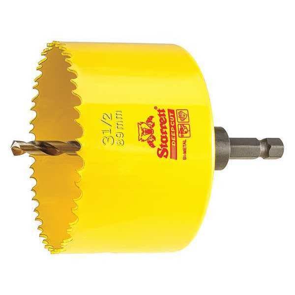 Starrett 3-1/2" (89mm) Bi-Metal HSS Hole Saw with Arbor - ADCH0312