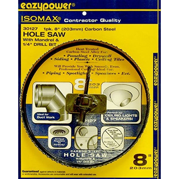 Eazypower 8 In. Achiever Carbon Steel Alloy Hole Saw Mandrel (1-Pack) - 30127