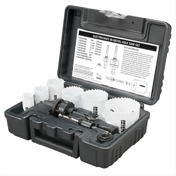 Disston Blu-Mol Electrician S Xtreme Bi-Metal Hole Saw Kit- 9 Pieces - D9593