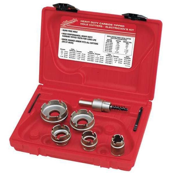 Milwaukee Tool Carbide Cutter Sheet Metal Electrician's Kit - 7PC - 49-22-8310