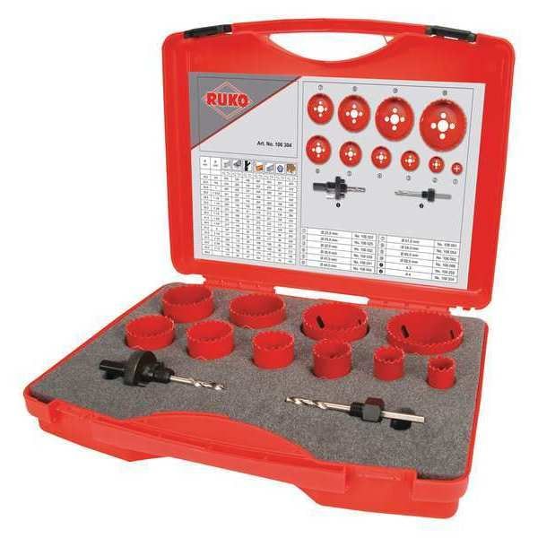 Ruko Bi-Metal Hole Saw Kit Super, 12 Pcs. - 106304