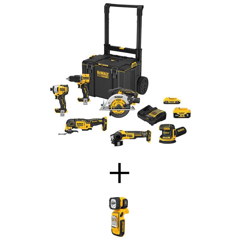 Kit de combo inalámbrico DEWALT 20-Volt MAX ToughSystem de 6 herramientas con luz de trabajo LED inalámbrica - DCKTS681D1P1W44