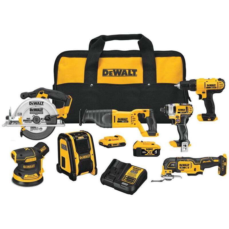 Kit de combo inalámbrico DEWALT 20V MAX de 7 herramientas con batería de 20V 5.0 Ah, batería de 20V 4.0Ah, batería de 20V 2.0Ah y cargador - DCK771D1M1WB205