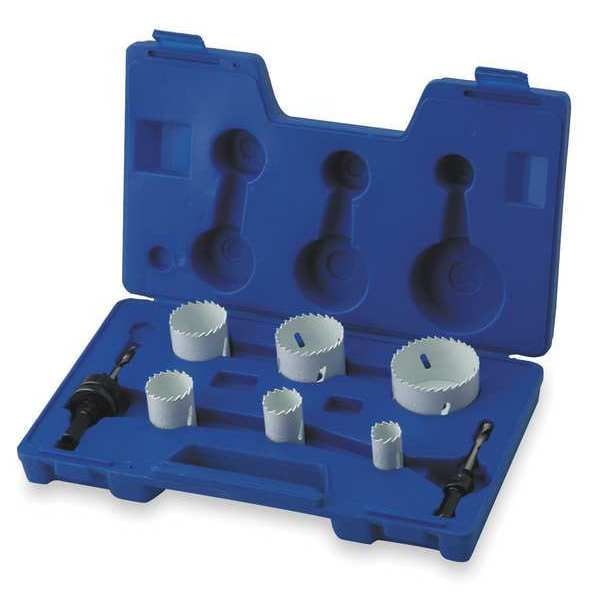 Westward Hole Saw Kit, Bimetal, 7/8 To 2.5 In, 8 Pc - 1VXK2