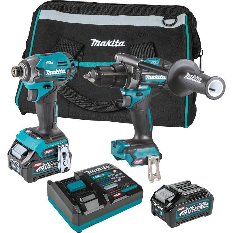 Kit combinado inalámbrico sin escobillas Makita XGT de 40 voltios máximo de 2 piezas (martillo perforador/taladro de impacto) 2.5Ah/4.0Ah - GT201M1D1
