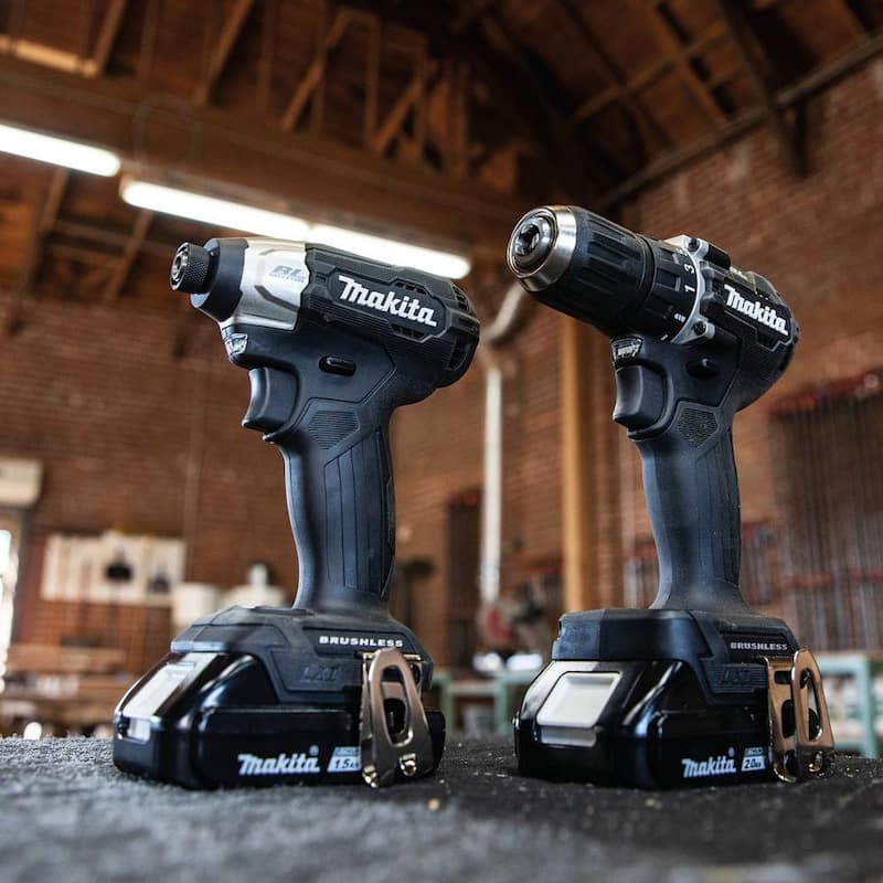 Kit de combinación inalámbrico compacto de dos piezas de iones de litio sin escobillas de 18V LXT de Makita (taladro atornillador/destornillador de impacto) de 1.5Ah - CX203SYB