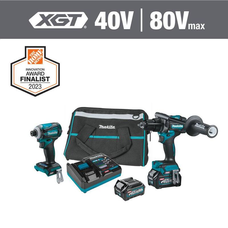 Kit Combo inalámbrico sin escobillas Makita 40V Max XGT de 2 piezas (taladro martillo/destornillador de impacto) 2.5Ah - GT200D