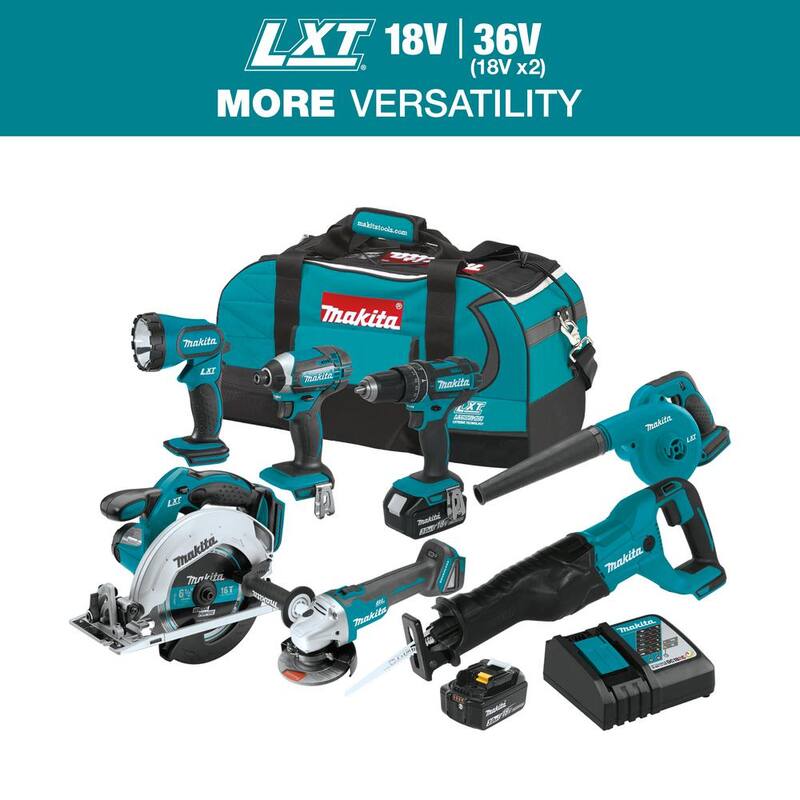 Kit inalámbrico de combinación de iones de litio LXT de 18V de Makita (7 piezas) - XT706