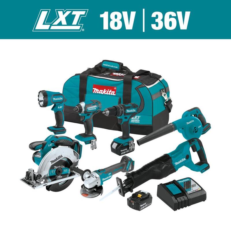 Kit inalámbrico de combinación de iones de litio LXT de 18V de Makita (7 piezas) - XT706