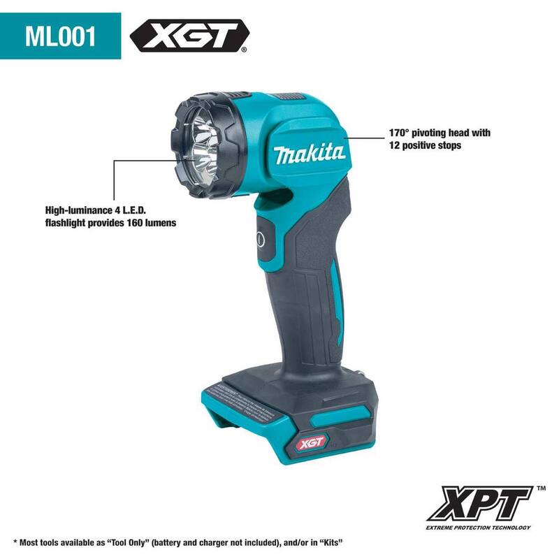 Kit combo inalámbrico Makita 40V Max XGT sin escobillas de 4 piezas (martillo destornillador/destornillador de impacto/sierra circular/linterna) 2.5Ah/4.0Ah - GT400M1D1
