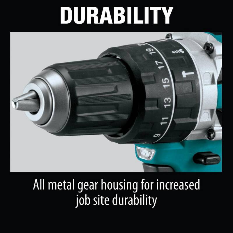 Kit combinado inalámbrico de 2 piezas con martillo perforador y destornillador de impacto de 18V LXT de litio-ion sin escobillas Makita 5.0 Ah - XT269T.