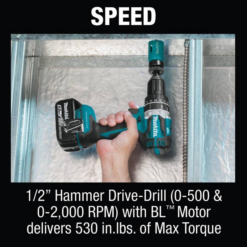 Kit combinado inalámbrico de 2 piezas con martillo perforador y destornillador de impacto de 18V LXT de litio-ion sin escobillas Makita 5.0 Ah - XT269T.