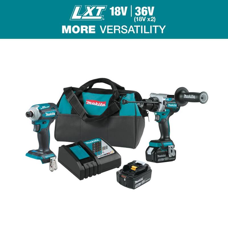 Juego combinado inalámbrico Makita 18V LXT de iones de litio Brushless 5.0 Ah (2 piezas) - XT288T