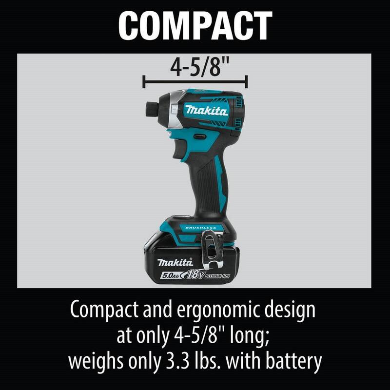 Juego combinado inalámbrico sin escobillas de 2 piezas de 18 voltios LXT de ion de litio de Makita (taladro percutor/destornillador de impacto) 5.0 Ah - XT296ST
