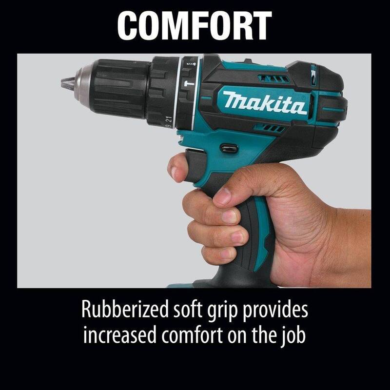 Kit combinado inalámbrico de iones de litio de 18V LXT de Makita (2 piezas) Taladro de martillo/destornillador de impacto c/ (2) baterías (4.0Ah), cargador y estuche - XT261M