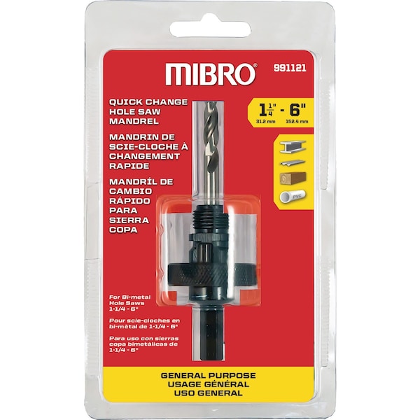 Richelieu Quick Release Mandrel Adapter for 1 1/4 in to 6-inch (32 mm to 152 mm) Hole Saw - 991121