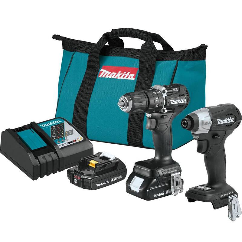 Kit combo compacto inalámbrico de 2 piezas de 18V LXT de iones de litio sin escobillas (taladro martillo/destornillador de impacto) 2.0Ah - CX205RB