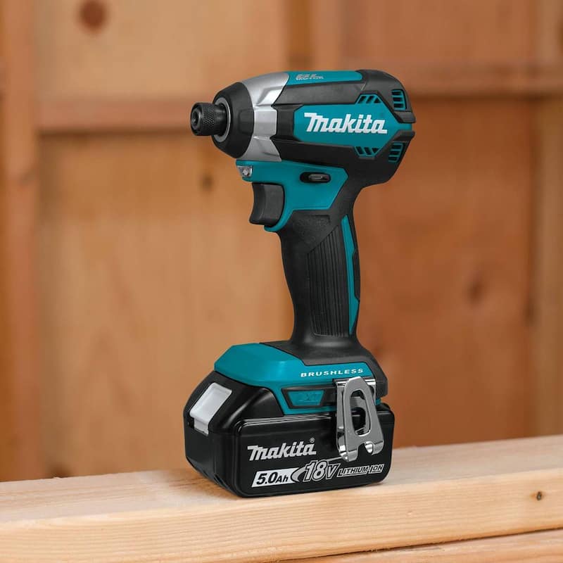 Juego de Combo sin escobillas inalámbrico de litio Makita 18V LXT con taladro de martillo/destornillador de impacto/sierra circular/linterna - XT446T