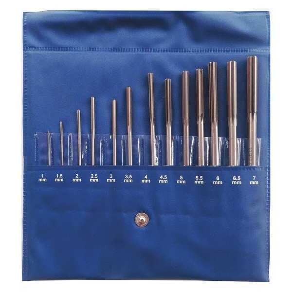 Zoro Select Chucking Reamer Sets, 1-7x0.5 mm, 13pc - 11V306