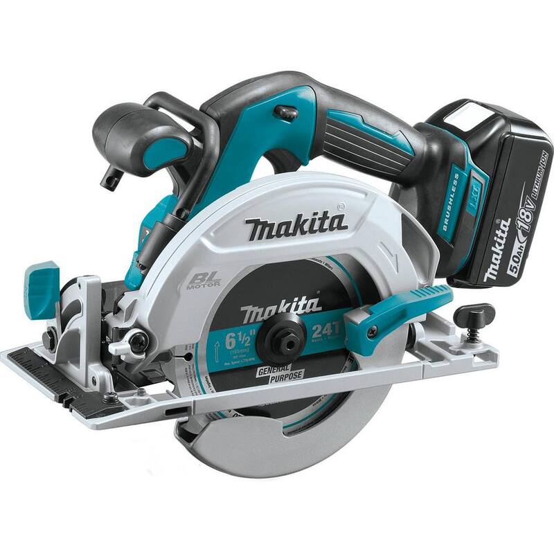 Kit de 6 piezas Makita 18V 5.0Ah LXT Brushless (Martillo Taladro, Atornillador de Impacto, Sierra Recíproca, Sierra Circular, Esmeriladora, Linterna) - XT616PT