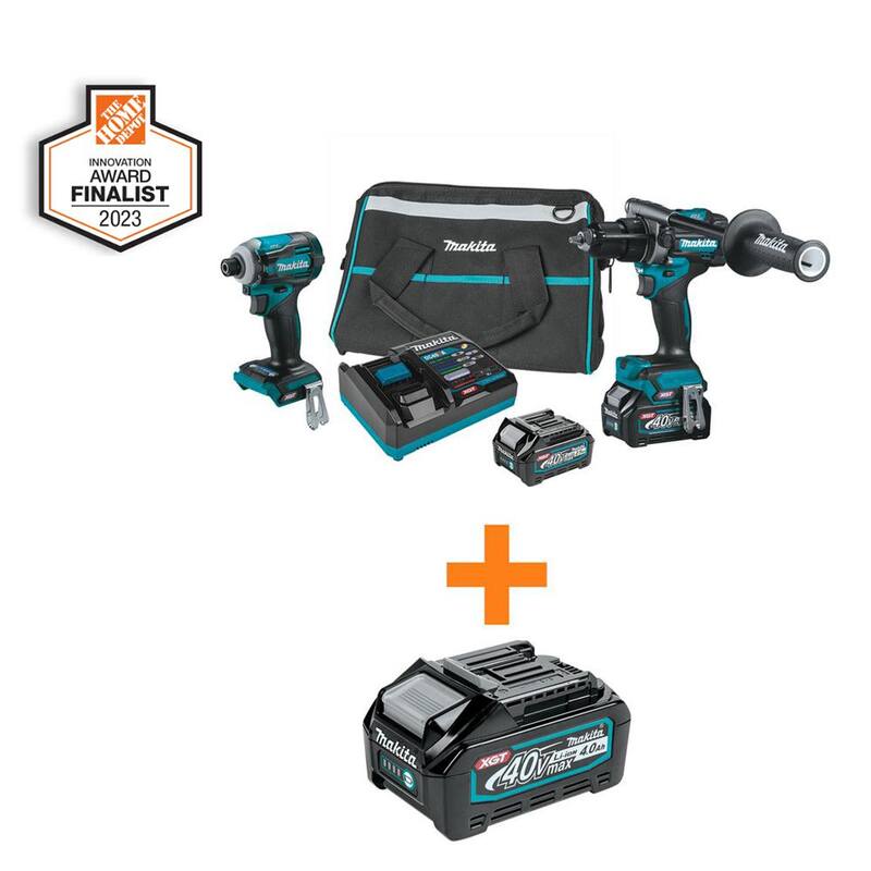Kit combo inalámbrico sin escobillas Makita 40V Max XGT de 2 piezas con batería de 2.5Ah y batería de 4.0Ah Makita 40V Max XGT - GT200D-BL4040