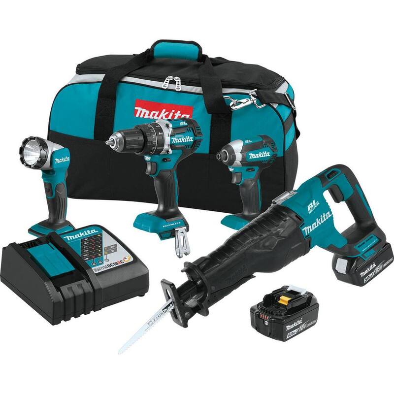 Kit combinado inalámbrico de 4 piezas 18V 5.0Ah LXT de iones de litio sin escobillas Makita - XT447T