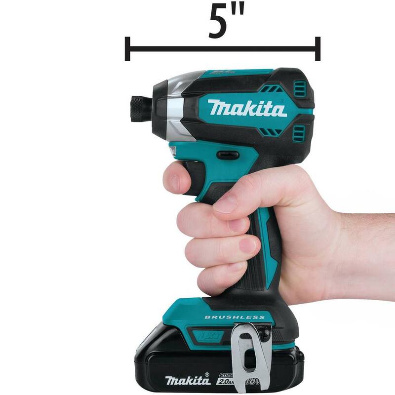 Kit combinado de martillo taladro inalámbrico y destornillador de impacto con motor sin escobillas de 18V LXT de litio-ion de Makita (2 herramientas) con (2) baterías de 2Ah y bolsa incluida - XT269R