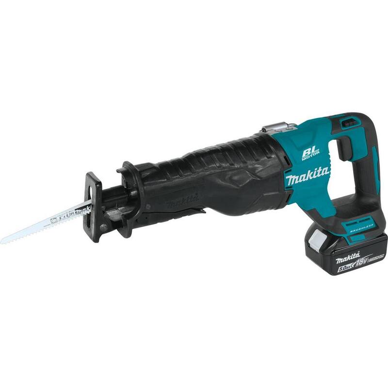 Juego combinado inalámbrico Makita 18V 5.0 Ah LXT de iones de litio sin escobillas de 4 piezas (taladro martillo/sierra recíproca/sierra circular/linterna) - XT454T