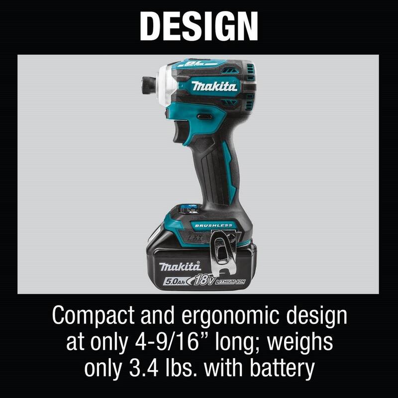 Juego inalámbrico de combo sin escobillas de iones de litio LXT de 18V Makita 5.0 Ah (2 piezas) con bono de trinquete de 18V LXT Square Drive de 3/8 in./1/4 in. - XT288T-XRW01Z