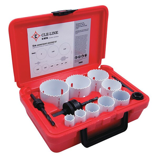 Cle-Line 13PC M42 Bi-Metal Journeymans Hole Saw Kit 1887 Cle-Line - CHK06