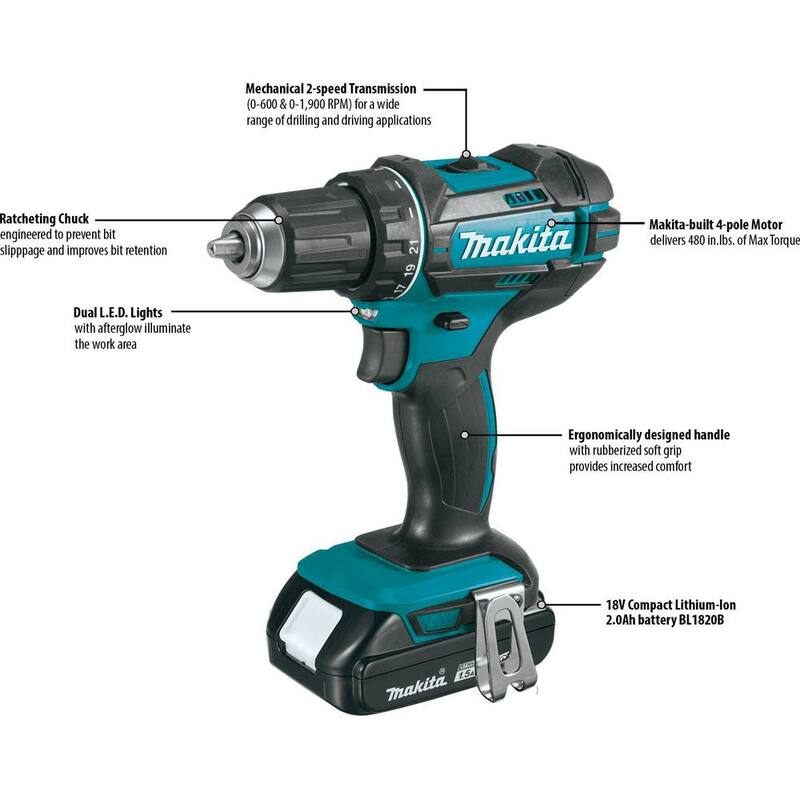 Kit combinado compacto de 2 piezas Makita 18V LXT de ion de litio con Juego de dados IMPACT XPS Métrico con SA estándar (10 piezas) - CT225SYX-E01688
