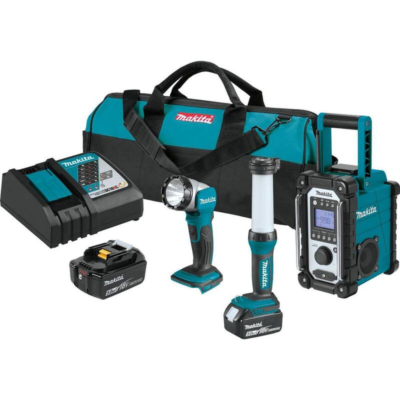 Kit de combo de emergencia preparado inalámbrico de 3 piezas con batería de litio LXT de 18V (5.0Ah) - XT338T de Makita