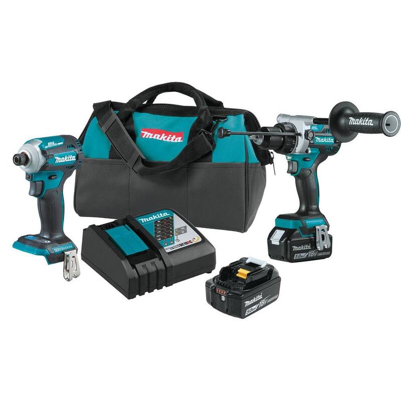 Kit de Combo Inalámbrico sin Escobillas de Litio-Ion LXT de 18V de Makita 5.0 Ah (2 piezas) con batería adicional de Litio-Ion LXT de 18V 5.0Ah - XT288T-BL1850B