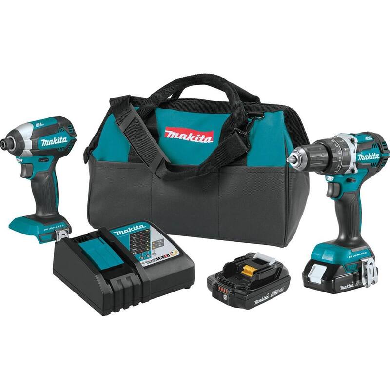 Juego de Combo Compacto Brushless de 2 Piezas de 18V LXT con batería de iones de litio de Makita y Set de Brocas de Impacto de 35 Piezas Impact XPS - XT269R-E-01666