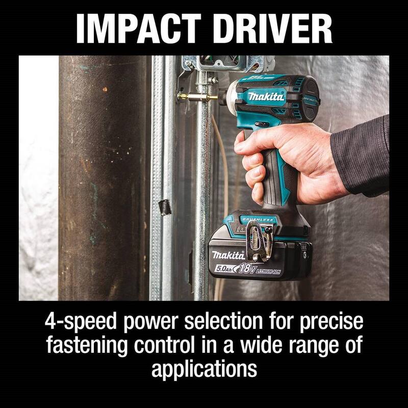 Kit combo inalámbrico sin escobillas de iones de litio de 18V LXT de Makita 5.0 Ah (2 piezas) con pistola de calor inalámbrica de iones de litio de 18V LXT como bonificación - XT288T-XGH01ZK.