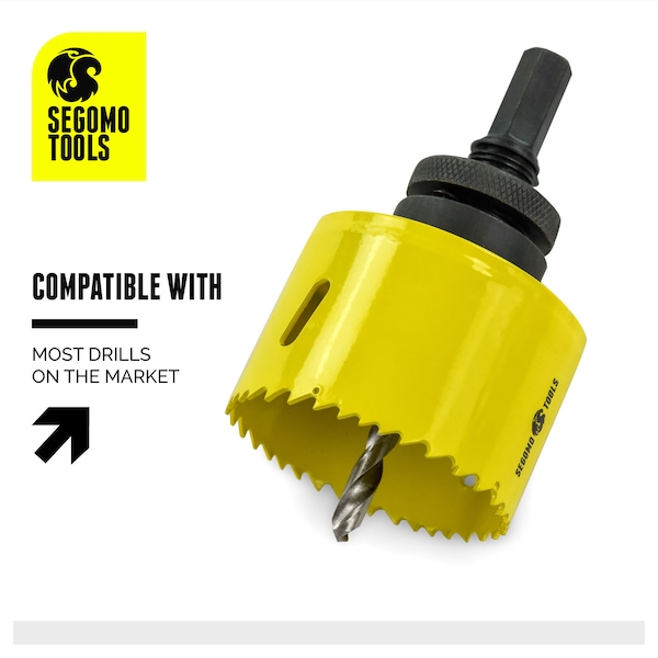 Segomo Tools 16 Piece General Purpose Bi-Metal Hole Saw Kit (3/4" to 2 1/2") - M09013B