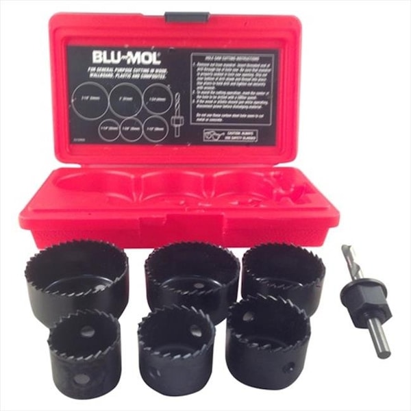 Disston Disston 6561 Blu-Mol Carbon Steel Hole Saw Kit; 7 Pieces - 6561