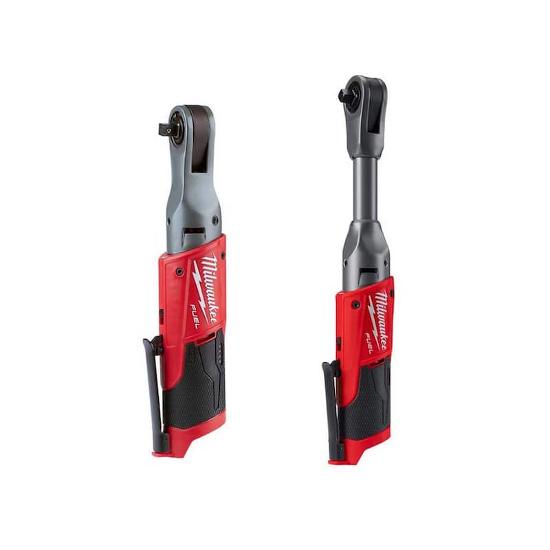Conjunto de combo de trinquete y trinquete de alcance extendido Milwaukee M12 FUEL 12V Lithium-Ion Brushless inalámbrico de 3/8 pulgadas (Solo herramienta) - 2557-20-2560-20