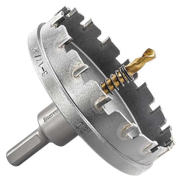 Starrett Carbide Tipped Hole Saw, 3-17/32", 90mm - SM90