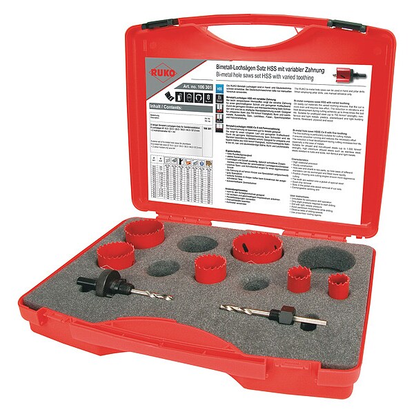 Rothenberger Hole Saw Kit, 1/2" x 20, 5/8" x 18 Thread - 106301