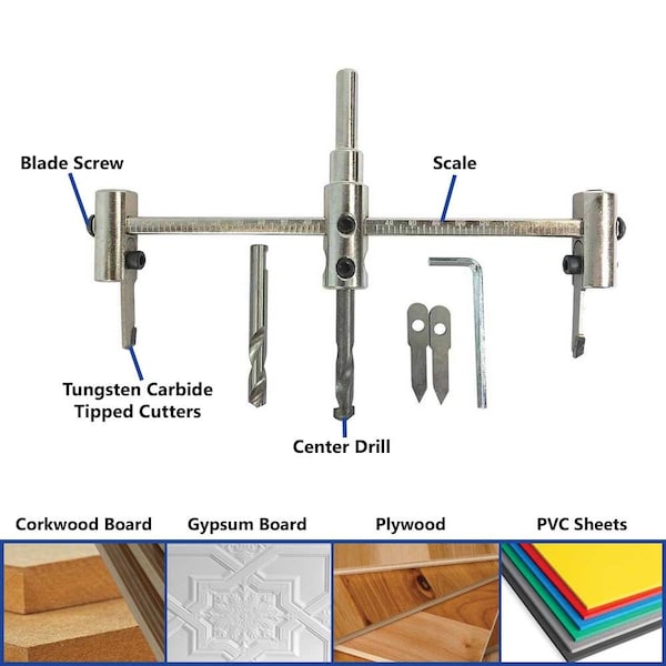 Big Horn Adjustable Hole Saw 1-1/2 Inch to 7-7/8 Inch (40mm - 200mm) - 19238